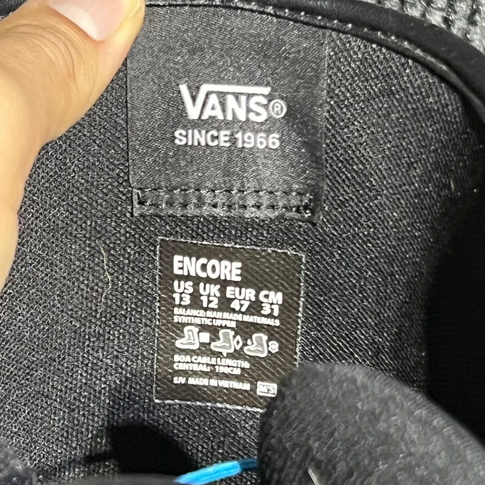 Vans Encore Snowboard Boots Mens 13 Black BOA Lacing UltraCush Winter Sport